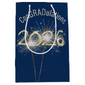 Sac Cadeau Moyen Graduation 2026 Sparklers On Blue (Devant)