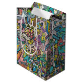 Sac Cadeau Moyen Graffiti coloré, (Dos Angle)