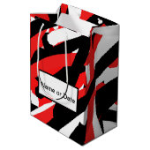 Sac Cadeau Moyen Graffiti noir, blanc et rouge (Dos Angle)