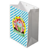 Sac Cadeau Moyen Grand Clown de cirque en jonglant; Bleu (Devant Angle)