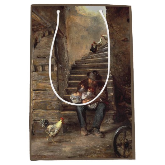 Sac Cadeau Moyen Grand-Père S'Occupe De Son Petit-Fils (Devant)