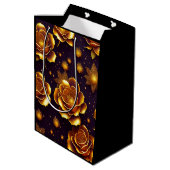 Sac Cadeau Moyen Grande Collection Gold Rose moderne de luxe (Dos Angle)