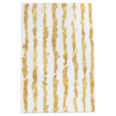 Sac Cadeau Moyen Grandes brillantes blanches d'or (Devant)