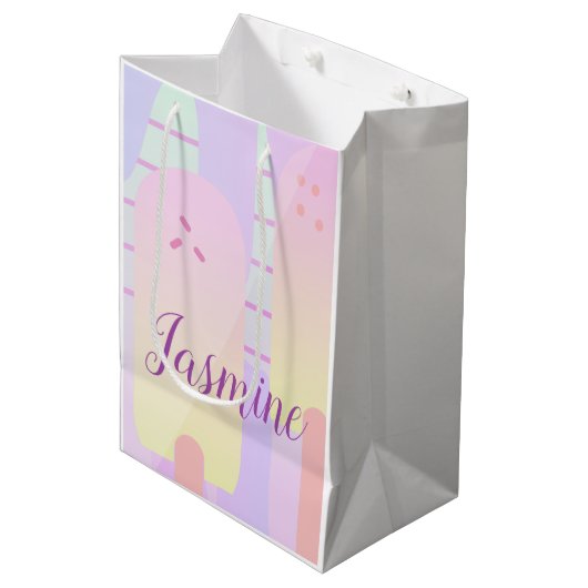 Sac Cadeau Moyen Grandes Pop De Glace Ombre Pastel (Devant Angle)
