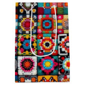 Sac Cadeau Moyen Granny Carré Crochet Motif couverture Imprimer (Dos)