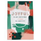 Sac Cadeau Moyen Graphique abstrait moderne rouge, rose + vert joye (Dos)