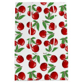 Sac Cadeau Moyen Graphique de cerises rouges sur tout le Motif (Dos)