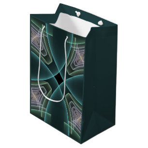 Sac Cadeau Moyen Graphique géométrique Turquoise moderne