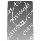 Sac Cadeau Moyen Gray (changeable color) Ombre & Text Pattern (Devant)