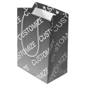 Sac Cadeau Moyen Gray (changeable color) Ombre & Text Pattern (Dos Angle)