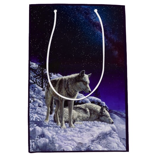 Sac Cadeau Moyen Gray Wolves (Devant)