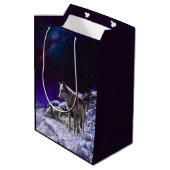 Sac Cadeau Moyen Gray Wolves (Dos Angle)