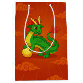 Sac Cadeau Moyen Green Chinese Dragon on Red (Devant)