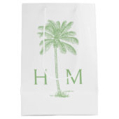 Sac Cadeau Moyen Green Coastal Palmetto Palm Monogram (Dos)