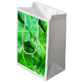 Sac Cadeau Moyen Green feuille Palm Leaf feuillage tropical jungle (Dos Angle)