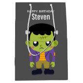 Sac Cadeau Moyen Green Frankenstein Monster Halloween Anniversaire (Devant)