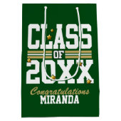 Sac Cadeau Moyen Green|Gold Graduated Class Year (Dos)