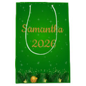Sac Cadeau Moyen Green Gold New Year Gift Bag (Devant)