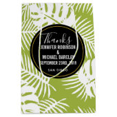 Sac Cadeau Moyen Green Palm Feuille Jungle Mariage Motif Merci (Devant)