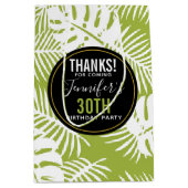 Sac Cadeau Moyen Green Palm Feuille Jungle Motif Anniversaire Merci (Devant)