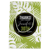 Sac Cadeau Moyen Green Palm Feuille Jungle Motif Anniversaire Merci (Dos)