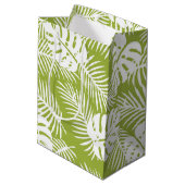Sac Cadeau Moyen Green Palm Feuille Rainforest Motif (Dos Angle)