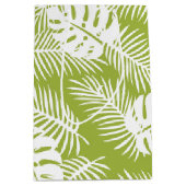 Sac Cadeau Moyen Green Palm Feuille Rainforest Motif (Devant)