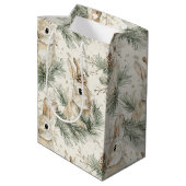 Sac Cadeau Moyen Green Pine Cones Bunny Rabbits Christmas (Dos Angle)