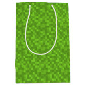Sac Cadeau Moyen Green Pixel Pattern Retro 8-Bit Gaming (Devant)