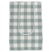 Sac Cadeau Moyen Green Plaid En vichy Country Farmhouse Simple (Dos)