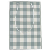 Sac Cadeau Moyen Green Plaid En vichy Country Farmhouse Simple (Devant)