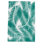 Sac Cadeau Moyen Green Tropical Palm Feuille Motif (Dos)