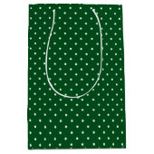 Sac Cadeau Moyen Green White Polka Dot Noël (Devant)