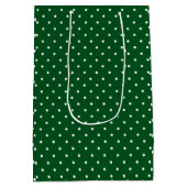 Sac Cadeau Moyen Green White Polka Dot Noël (Dos)