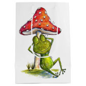 Sac Cadeau Moyen Grenouille à couchage lunaire sous un champignon (Dos)