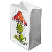 Sac Cadeau Moyen Grenouille à couchage lunaire sous un champignon (Dos Angle)