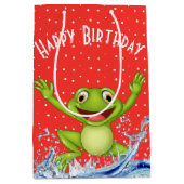 Sac Cadeau Moyen Grenouille Saut Sur Pois (Devant)