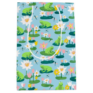 Sac Cadeau Moyen Grenouilles et Lily Pads BABY SHOWER mignon Enfant