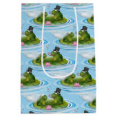 Sac Cadeau Moyen Grenouilles mariages sur Lily Pad avec Coeurs (Dos)
