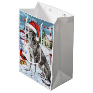 Sac Cadeau Moyen Greyhound Winter Wonderland Christmas Joie