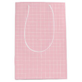 Sac Cadeau Moyen Grille rose moderne À damiers Motif (Devant)