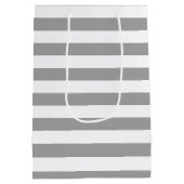 Sac Cadeau Moyen Gris et blanc avec corail Ancre nautique (Dos)