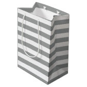Sac Cadeau Moyen Gris et blanc avec corail Ancre nautique (Dos Angle)