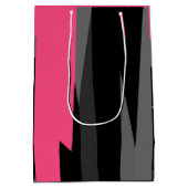 Sac Cadeau Moyen Gris rose et Abstrait noir (Dos)