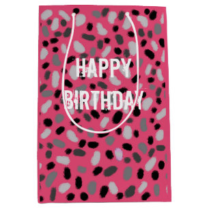 Sac Cadeau Moyen Gris rose gris rose personnalisé Jelly Bean