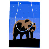 Sac Cadeau Moyen Grizzly Bear en hiver - Art original de la faune (Dos)