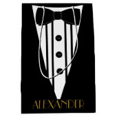 Sac Cadeau Moyen Groomsmen Tuxedo Merci Mariage personnalisé (Devant)