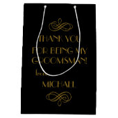 Sac Cadeau Moyen Groomsmen Tuxedo Merci Mariage personnalisé (Dos)