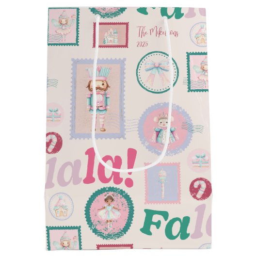 Sac Cadeau Moyen Groovy Nutcracker Retro Pastel Christmas (Dos)