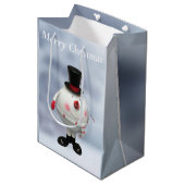 Sac Cadeau Moyen Gros rond Funky Tin Snowman (Devant Angle)